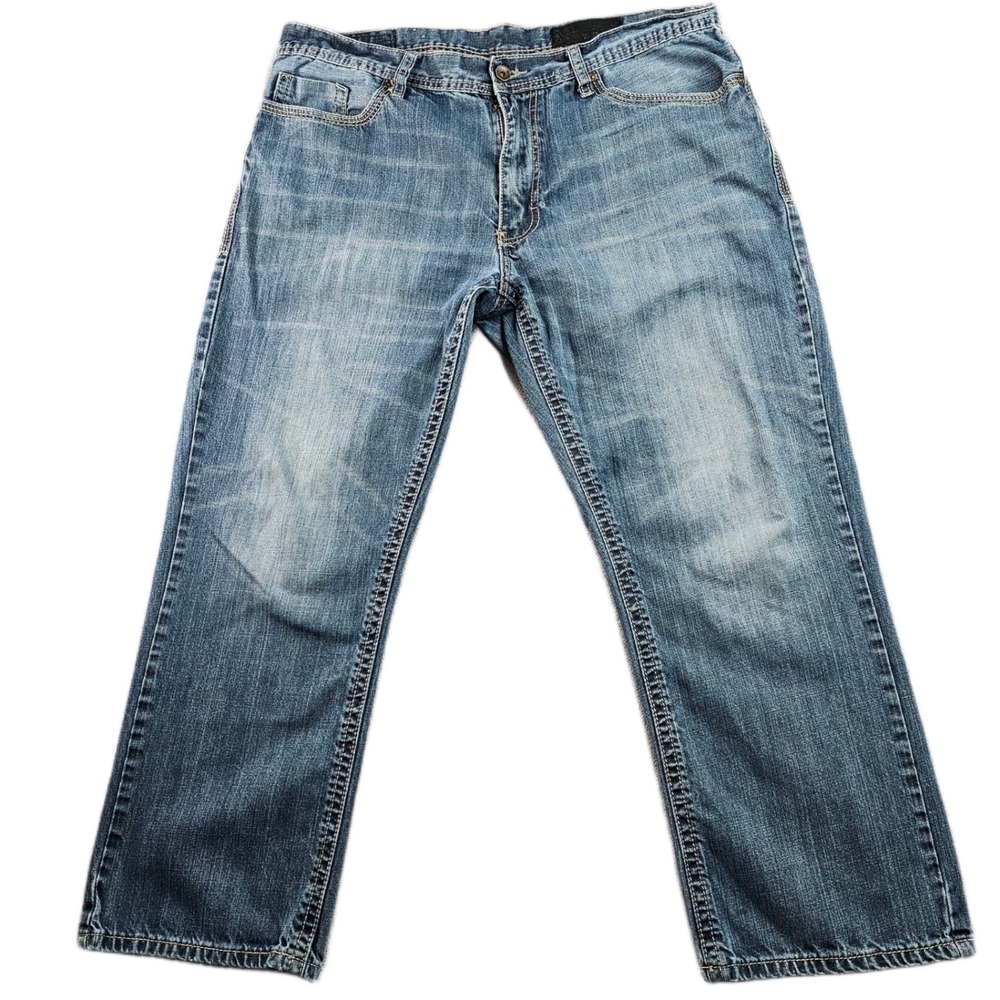 T.K. Axel Jeans Men's 38x30 Blue Denim Faded Streetwear Regular Fit Straight Leg